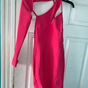NWT Fashion Nova Pink BodyCon One Shoulder Dress